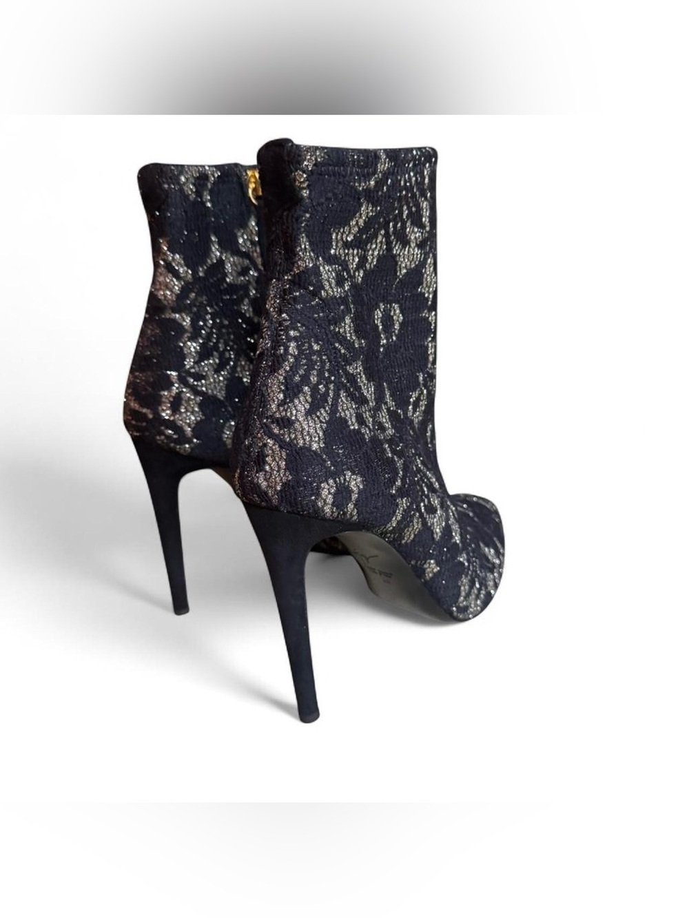 Giuseppe Zanotti Black and gold lace ankle boots with high heel size 42 - Picture 5 of 8